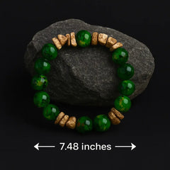 Handmade Natural Green & Bark Stone Chip Bracelet