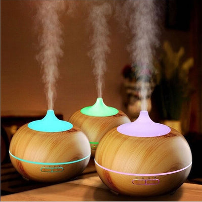 Mistyrious Essential Oil Humidifier – Natural Oak & Mahogany Look (300ml, Remote)