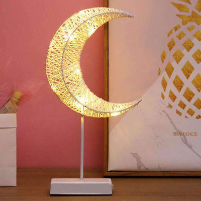 Luxe LED Moon & Star Table Lamp, Warm Fairy Decorative
