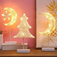 Luxe LED Moon & Star Table Lamp, Warm Fairy Decorative