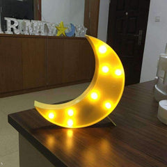 Luxe LED Moon & Star Table Lamp, Warm Fairy Decorative