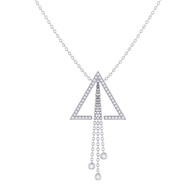 Skyline Triangle Bolo Adjustable Diamond Lariat Necklace in Sterling
