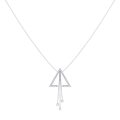 Skyline Triangle Bolo Adjustable Diamond Lariat Necklace in Sterling