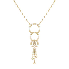 Chandelier Circle Trio Bolo Adjustable Diamond Lariat Necklace — 14K Luxury Edition