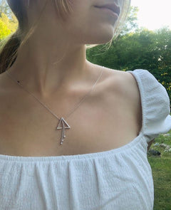 Skyline Triangle Bolo Adjustable Diamond Lariat Necklace in Sterling