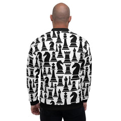 Black & White Chess Bomber Jacket – Premium Streetwear Edition
