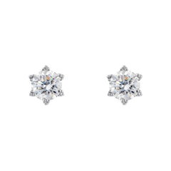 Moissanite Solitaire Diamond Earrings – 925 Sterling Silver