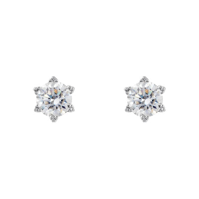 Moissanite Solitaire Diamond Earrings – 925 Sterling Silver