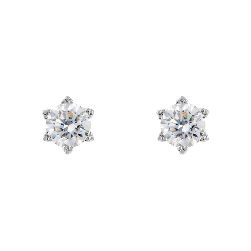 Moissanite Solitaire Diamond Earrings – 925 Sterling Silver